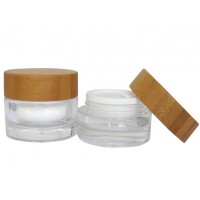 ECO bamboo lid acrylic cream jar 50g cosmetics bottle