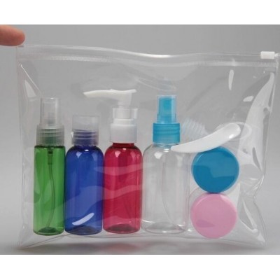 cheap 50ml plastic PET sprayer cosmetic packaging travel bottle set